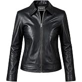 Jild Polo Collar Womens Leather Jacket - Old School Classic Everyday Wear Premium Lambskin Leather Jacket Women