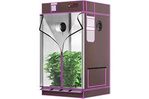 GROWTENT GARDEN ATOUR 34“x34 x72 Grow Tent, Highest Density 1680D Diamond Mylar with Double Transparent Viewing Door and Floor Tray for Hydroponic Indoor Plant Growing