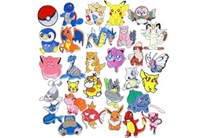 ELEFOCUS 30 Pcs Embroidered Patches, Decorative Anime Repair Patches Applique Patches, Suitable for Sewing/Ironing On Children Adult Jacket Jeans Hat Backpack Socks