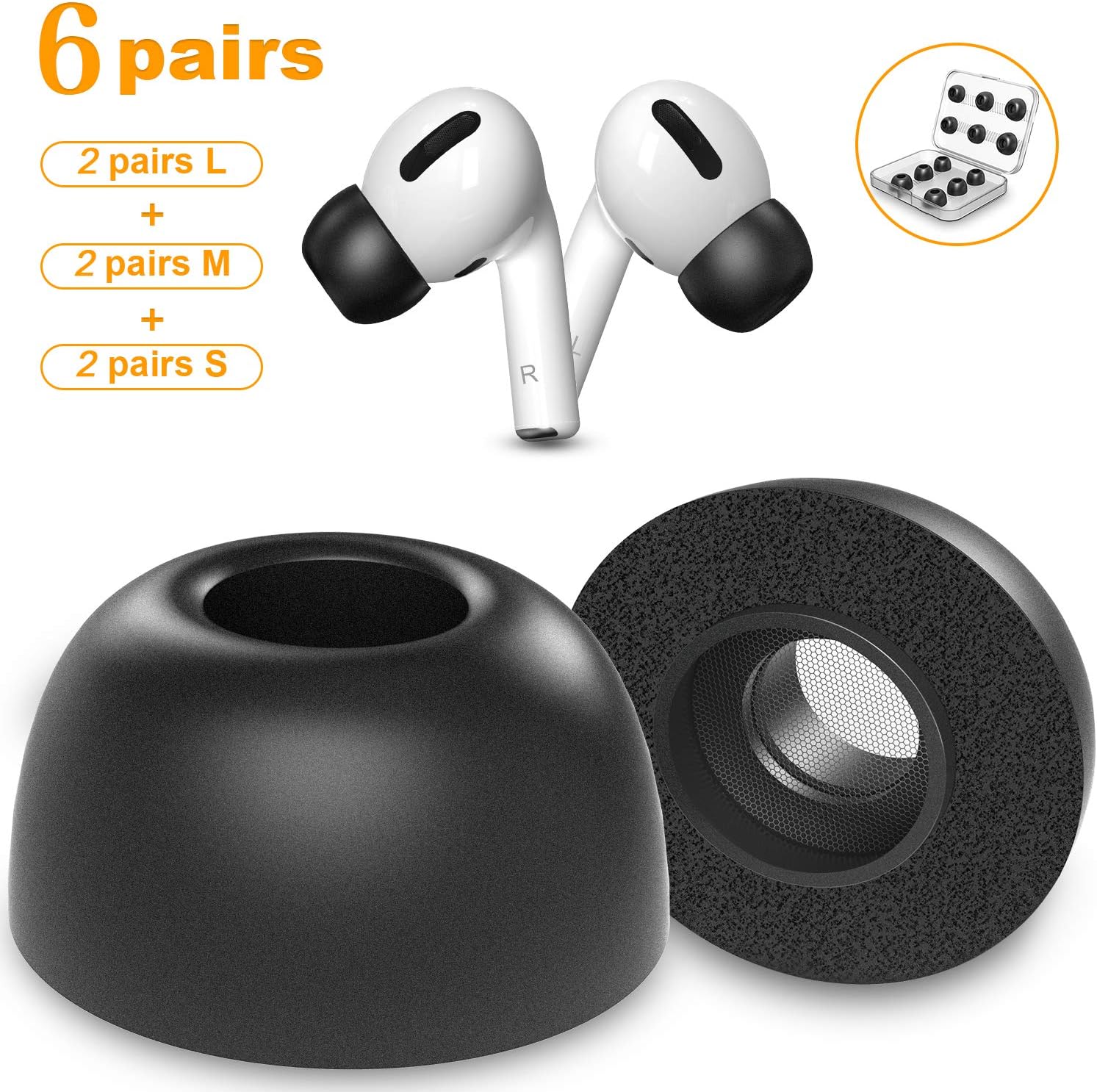 New Bee AirPods Pro Replacement Earbuds Memory Foam Amazon.co.uk
