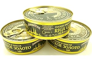 RIGA GOLD Riga Sprats Smoked Sprats In Oil. LARGE Sized Rigas Zelts Canned 8.4 Ounce (240g) 3 PACK