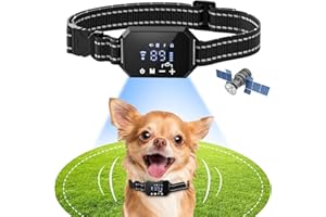 ABHY GPS Wireless Dog Fence System, Electric Dog Fence, Portable GPS Wireless Pet Perimeter Dog Collar with Large Stable Signal Boundary,Range Up to 6560Ft. Adjustable Dog Collar for All Dogs