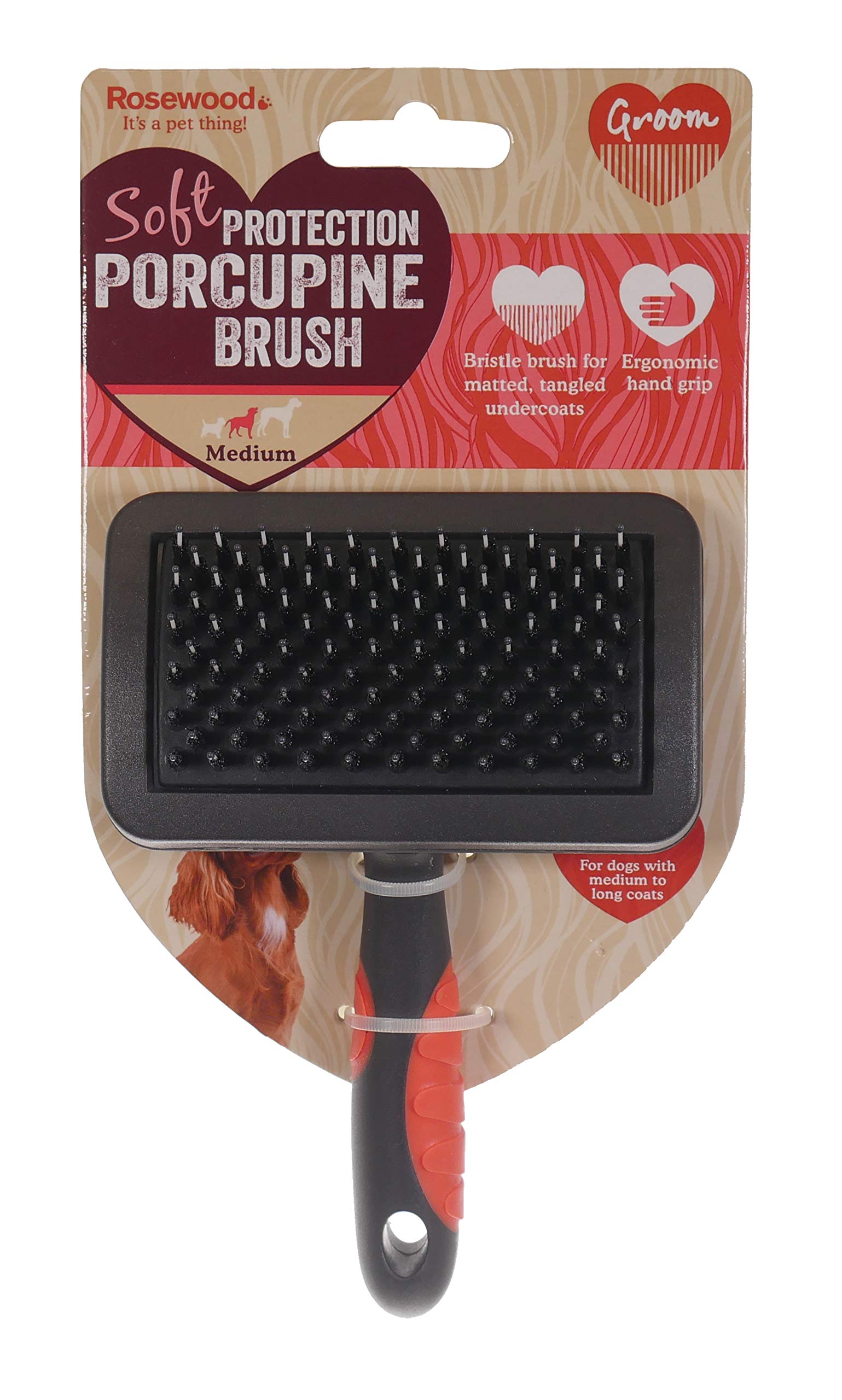 Rosewood Soft Protection Porcupine Brush for Dogs, Medium