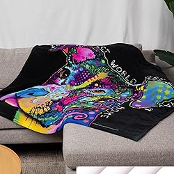 Dawhud Direct Colorful Dog Fleece Blanket for