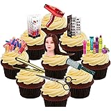 Hairdresser Edible Cupcake Toppers Stand Up Wafer Cake