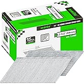 meite 15 Gauge Angled Finish Nails 2-1/2 Inch 34 Degree Galvanized 2,000PCS | Fits Pneumatic Cordless Finish Nailers, 15GA Strong Holding in Woods for Face Frames Narrow Casing Crafts Trim Carpentry