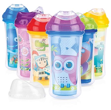 Nûby 101887 Ultra Isolierbecher aus Polypropylen mit weichem Trinkschnabel, mehrfarbig