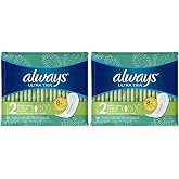 Always Ultra Thin Long Super Pads, 20 Count, (Pack of 2)