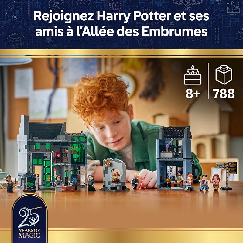 Harry Potter Les Boutiques Magiques de l’Allée des Embrumes - Jouet - Maquette Miniature - 8 Minifigurines & Patronus Collector - Décoration de Chambre - Cadeau Garçon, Fille, Fan dès 8 ans 76471 — photo 2 sur 8