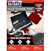 Hefty MAX Shrink-Pak Vacuum Storage Bags Combo Pack – Max Strength Tear-Proof Bags For Clothes, Pillows, Towels, Blankets & More – Space Saver Suction Sealer Bags for Home– 1 Large, 1 XL, 1 Jumbo