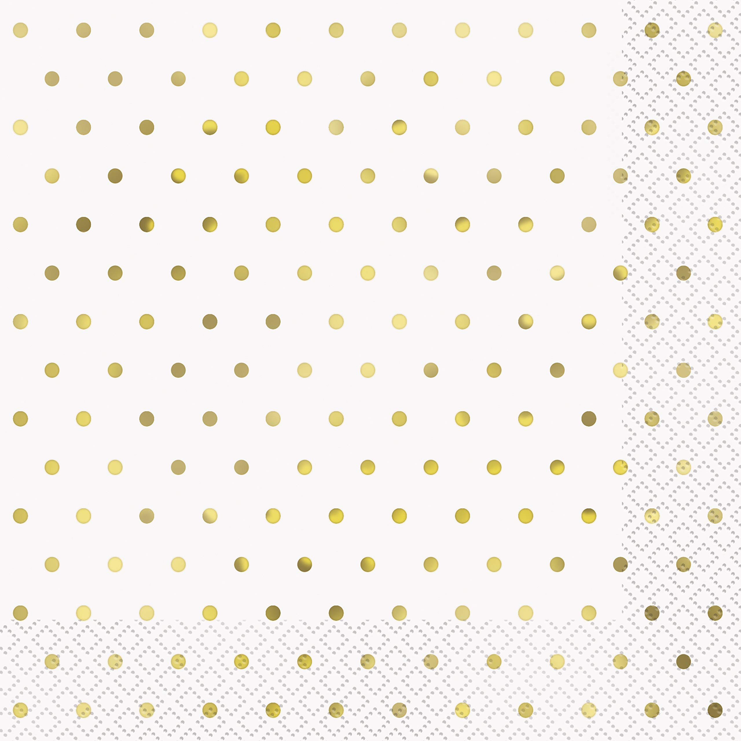 Gold Foil-Stamped Dots Luncheon Napkins (16cm) Pack of 16 - Perfect for Parties & Events