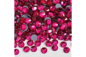 BEADSLAND 6000PCS Hotfix Rhinestones Bulk, Hot Pink Rhinestones for Crafts Clothes,Hotfix Crystals DIY Decoration, SS10, 2.7-2.9mm