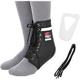 Swede-O Ankle Lok Reinforced Laced Ankle Brace with Stays, High Support for Sports, Black, Small