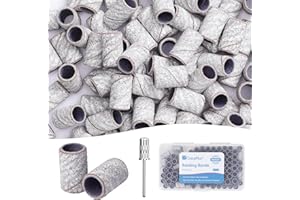 GazePlus 100 Pcs Sanding Bands for Nail Drill 120 Grit Disposable Nail Sanding Bands for Acrylic Nails Gel Manicure & Pedicure, Zebra