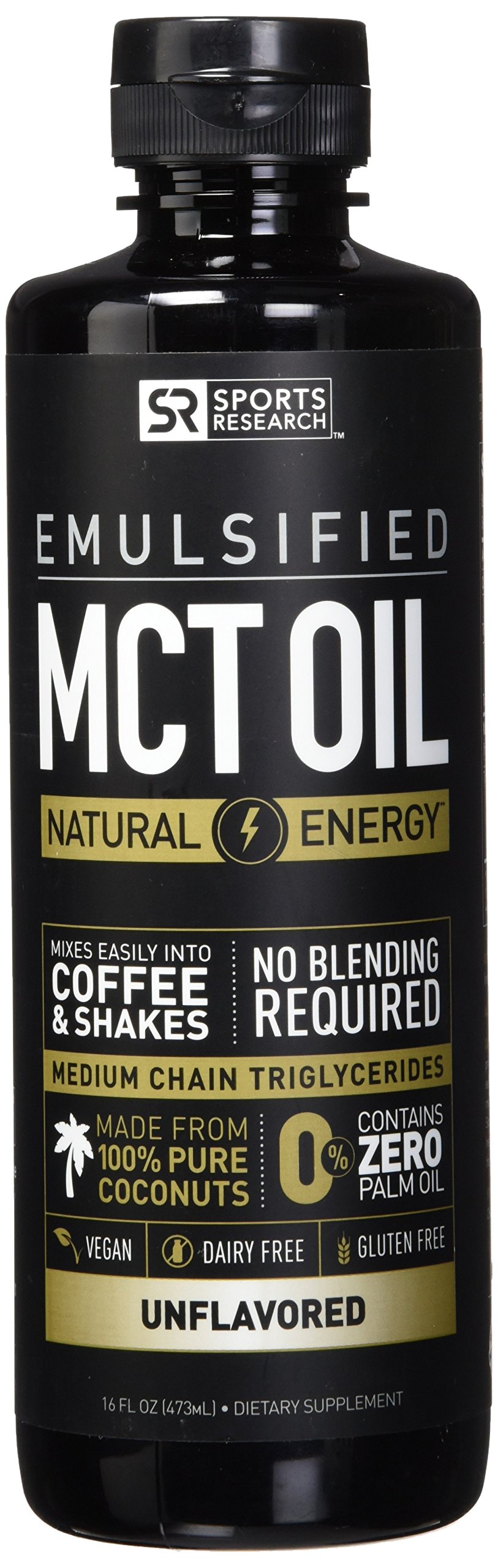 Emulsified MCT OIL supporting energy and healthy metabolism Mixes easily into any