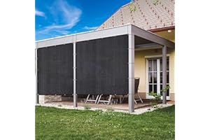 VICLLAX 90% Shade Fabric Sun Shade Cloth Privacy Screen with Grommets for Patio Garden Pergola Cover Canopy 12x16 FT, Black