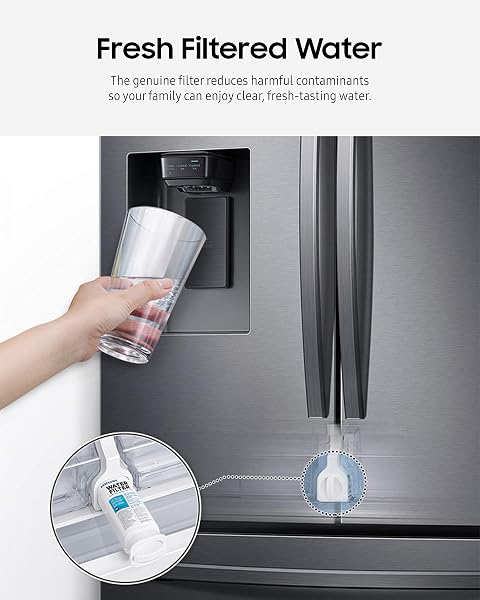 SAMSUNG GENUINE FILTERS FOR REFRIGERATOR WATER AND ICE, CARBON BLOCK FILTRATION FOR CLEAN, CLEAR DRINKING WATER, DA29-00020B-2P, 2 PACK