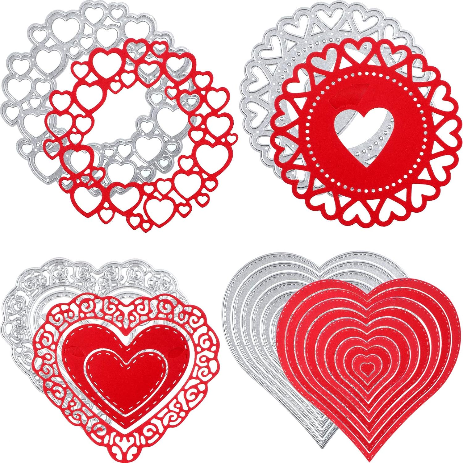 15 Pieces Valentine's Day Cut Dies Heart Dies Stencils