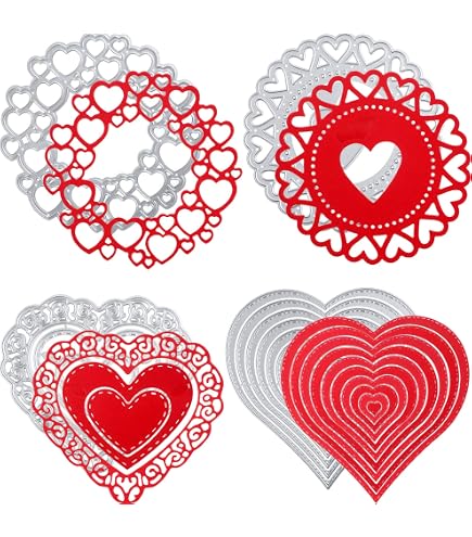 Valentine's Day Love Hearts Embossing Folder - 13x13cm Plastic Template For Scrapbooking, Cards & DIY Crafts
