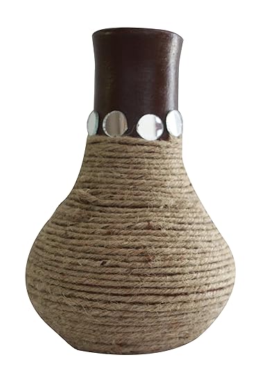 Buy Terracotta Clay Vase With Twine Decoration Flower Pot Online