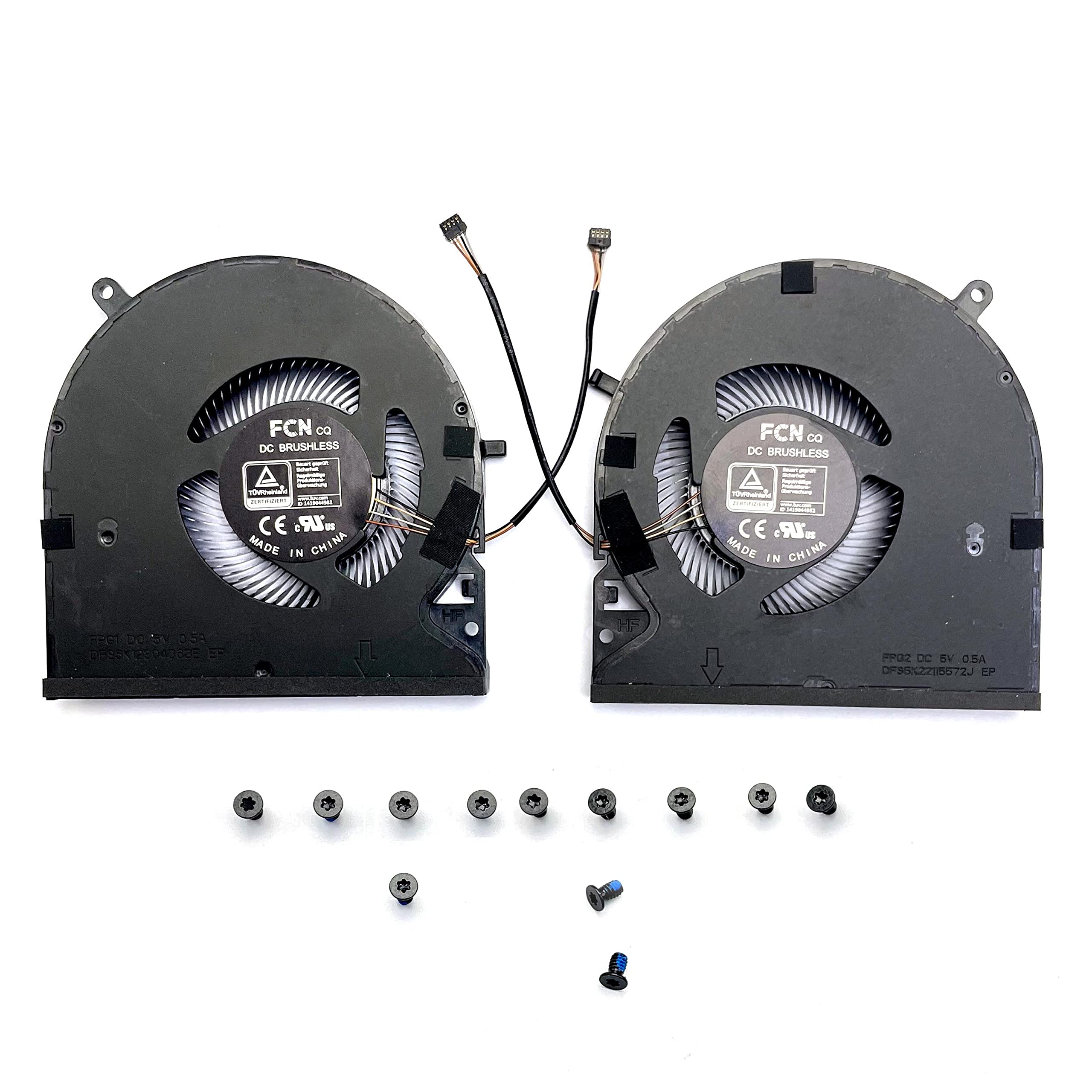 Photo 1 of Bestparts New CPU+GPU Cooling Fan Replacement for Razer Blade 15" Advanced (2021) | RZ09-0409, Razer Blade 15" (2022) | RZ09-0421 DFS5K12304363E DFS5K22115572J 5V 0.5A with 12x Bottom Cover Screws