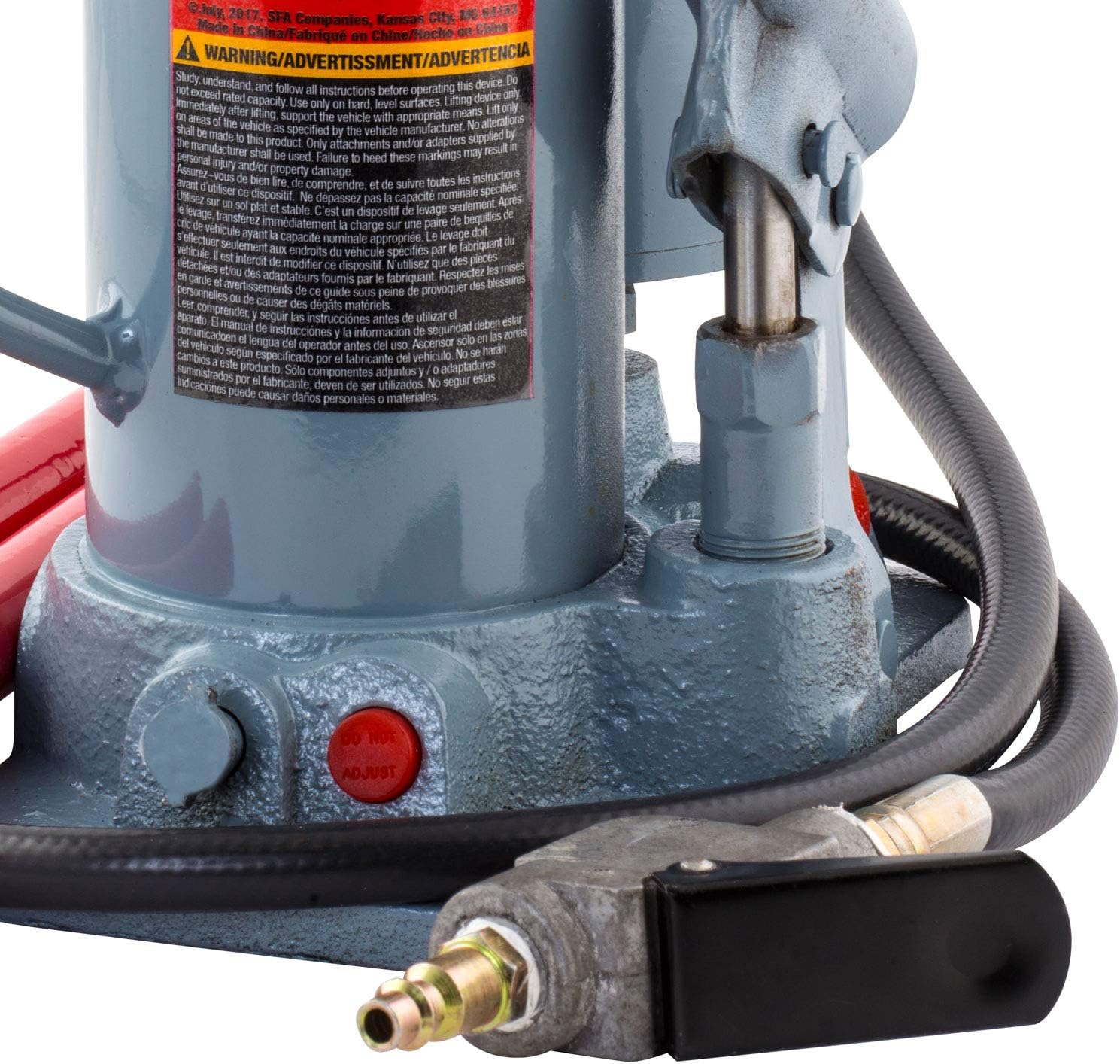 Omega Lift Pro-Lift B-LA12D 12 Ton Low PSI Air Bottle Jack - Pneumatic Manual Heavy Duty Auto Repair Safe Lift: Automotive