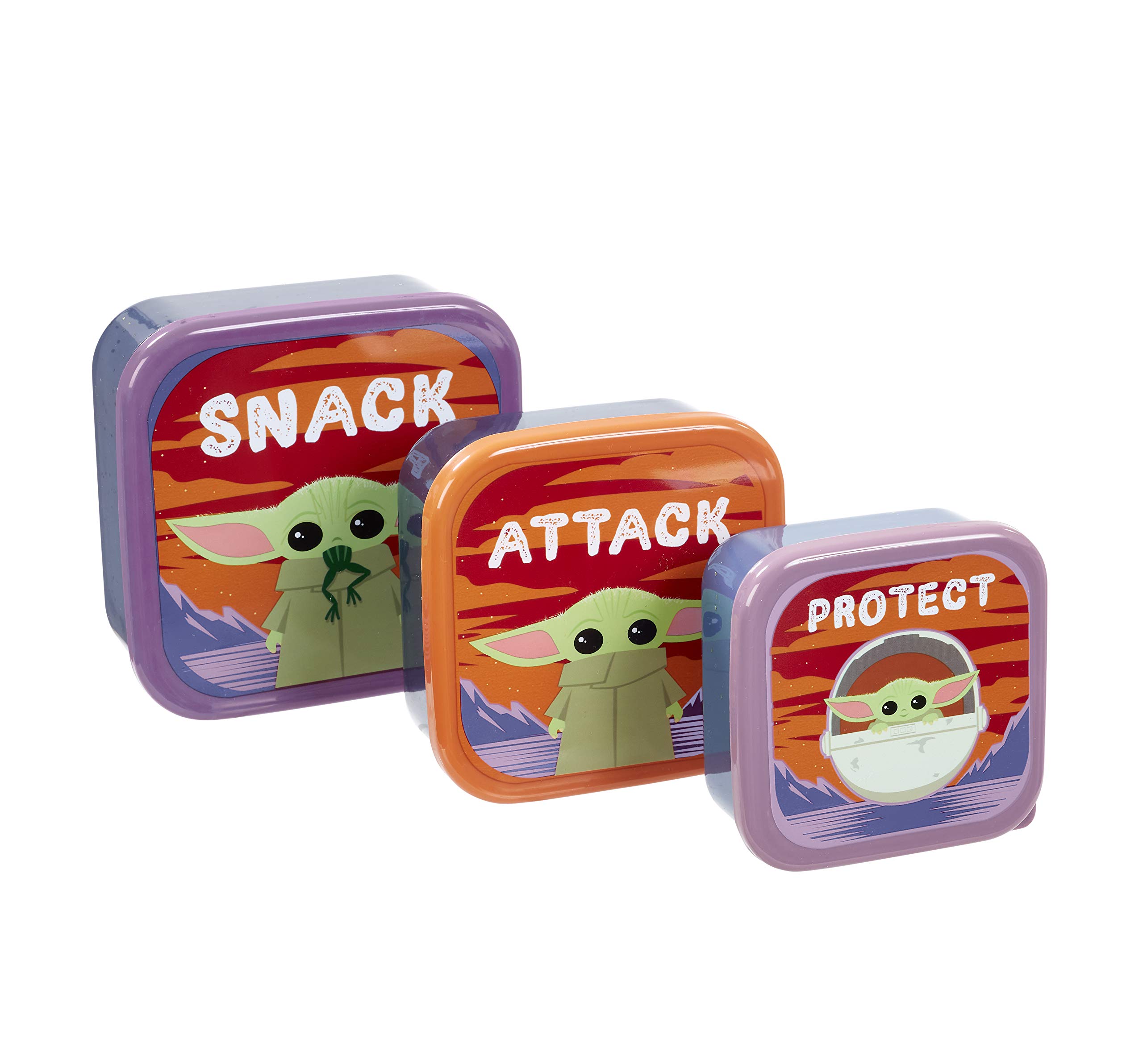 Funko Star Wars The Mandalorian: The Child: Plastic Storage Set: Snack, Attack, Protect