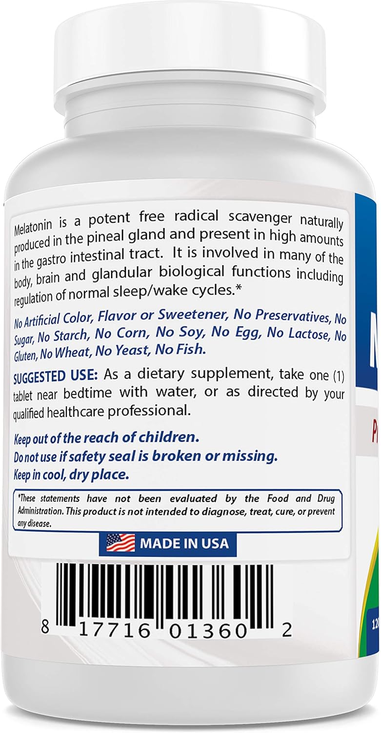 Best Naturals Melatonin 10mg (Non-GMO) Tablets - Helps Promote Relaxation & Sleep - 120 Count: Health & Personal Care