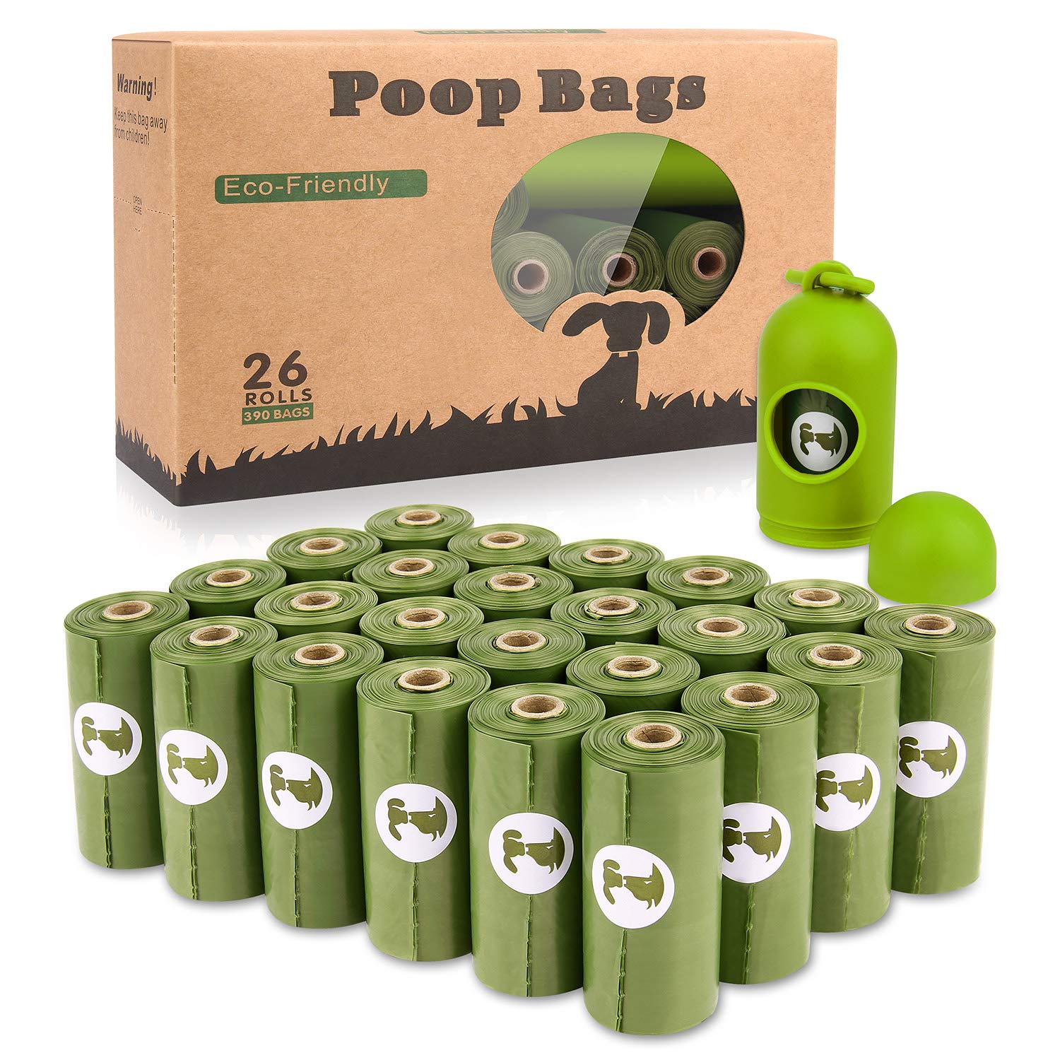 Yingdelai Dog Poo Bags 26 Rolls 390 Bags with 1 Dispenser