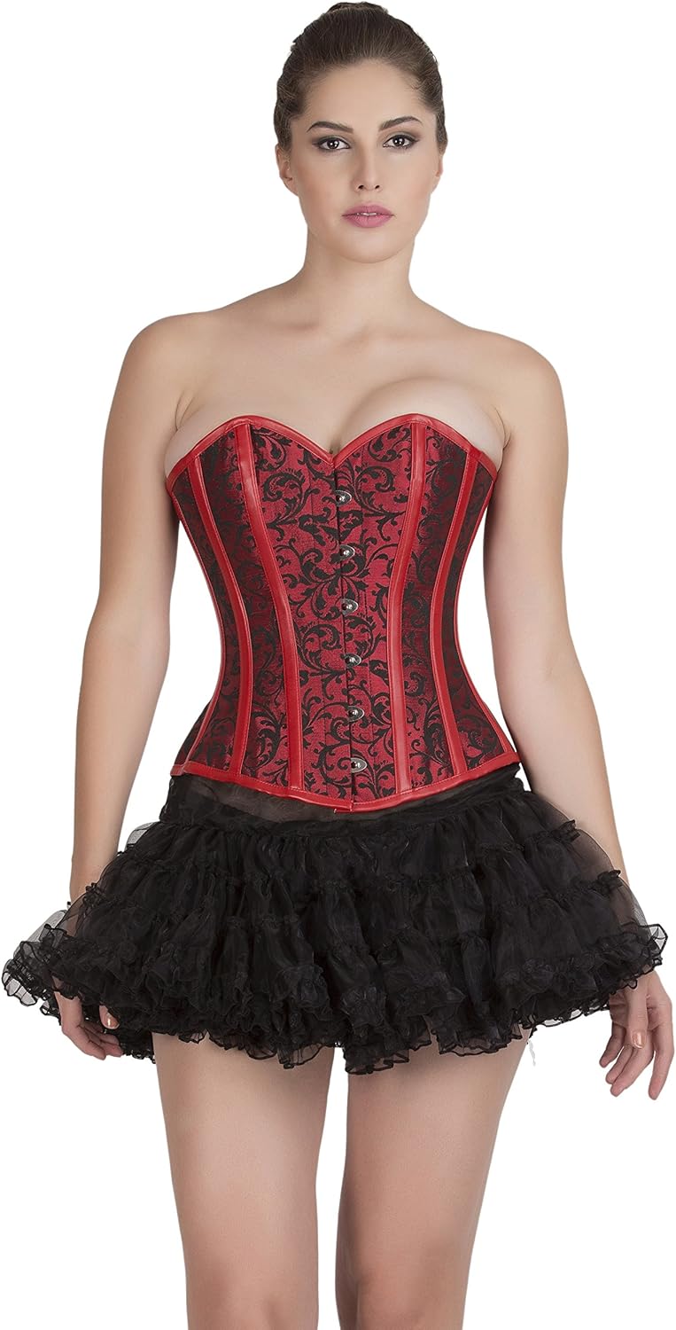 red and black corset dress