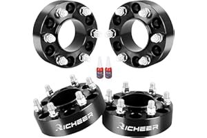 Richeer 4 PCS 1.5 inch Hubcentric Wheel Spacers 6x135mm for 2015-2025 F150,Expedition,Navigator with 14x1.5 Studs& 87mm Bore