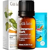 Cinnamon Bark Essential Oil for Skin, Hair &amp; Diffuser - 0.34 Fl Oz | 100% Pure Cinnamon Bark Oil for Mouth &amp; Gum Care, a favourite for Morning Oral Care, Warm Cinnamon Bark Scent in Winter