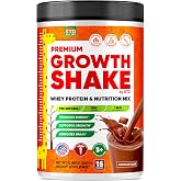 KTD BIOLABS Kids Protein Shake, Chocolate, 10g Protein Powder, Growth Shake | 20+ Vitamins &amp; Minerals, Probiotics, Calcium &amp; Zinc, Made for Growing Kids &amp; Active Teens, Non-GMO, 15 Servings