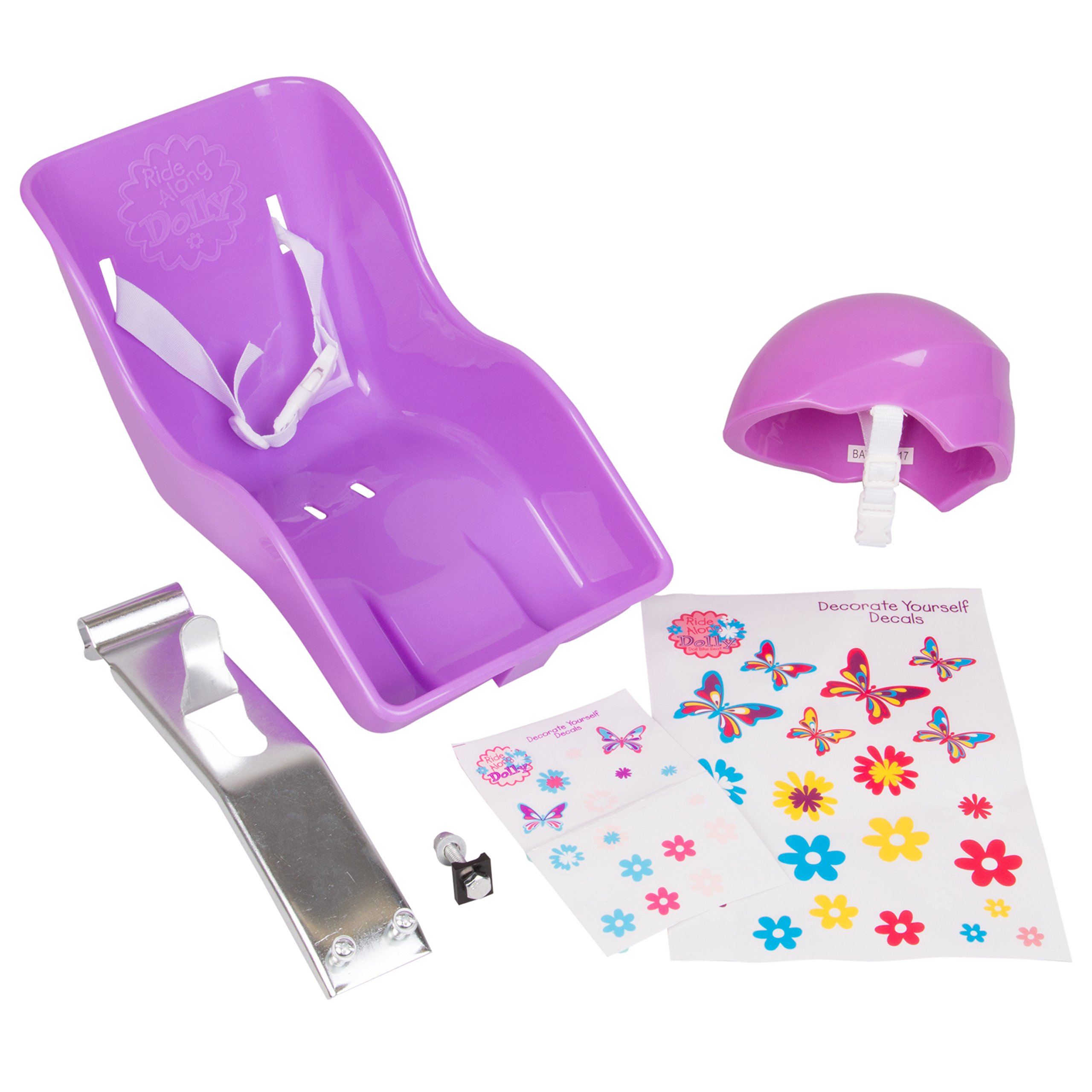Doll Bicycle Seat & Helmet Pack(Purple)-Attachment for 18-22