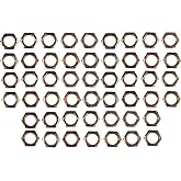 Creative Hobbies ELY233 - Steel Hex Lock Nut Fasteners - Yellow Zinc Coated, Fits 1/8IP Standard Lamp Pipe, Hardware DIY Repair Part - Pack of 50 Pieces