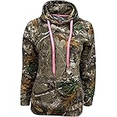 Women's Edge Green Full Camo Performance Fleece Pullover Hoodie Sweater