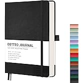 RETTACY Bullet Dotted Journal, A5 Dotted Grid Journal Notebook with 256 Pages, 120 GSM Premium Acid-Free Paper, Bullet Journa