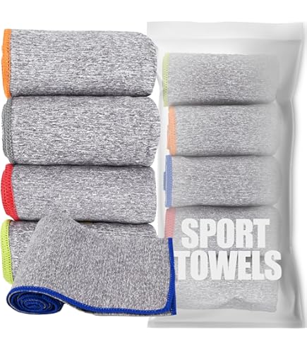 BOBOR Gym Towels Set, Microfiber Sports Towel For Men And Women, Super Soft And Quick-Drying 3-Pack Set Towel, For Tennis, Yoga, Cycling, Swimming (1Blue 1Purple 1Gray, 14" X 29