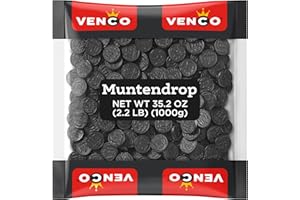 Venco Salted Black Licorice Coins - Original Dutch Licorice Candy, Hard Liquorice Salt Candies - Gluten Free Money Candy Coins - Muntendrop Bulk Penny Coin Pack for Sharing or Storing, 2.2 lbs Bag