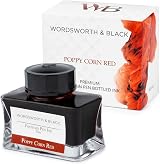 Wordsworth & Black Fountain Pen Ink Bottle 50 ml Poppy Corn Red Premium