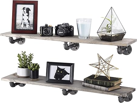 Amazon Com Rustic Industrial Pipe Brackets Floating Shelves By