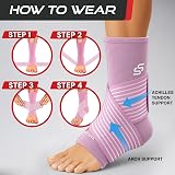 SS Sleeve Stars Ankle Brace with Removable Strap, Pink, Size M 10-12 in view 7