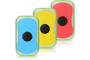 Molain 3 Pcs Washable Chalkboard Eraser, Magnetic Chalkboard Eraser, Whiteboard Eraser, Dry Eraser, Reusable Chalk Eraser for Chalk, Markers, Classroom, Home and Office School Supply (Blue+Yellow+Red)