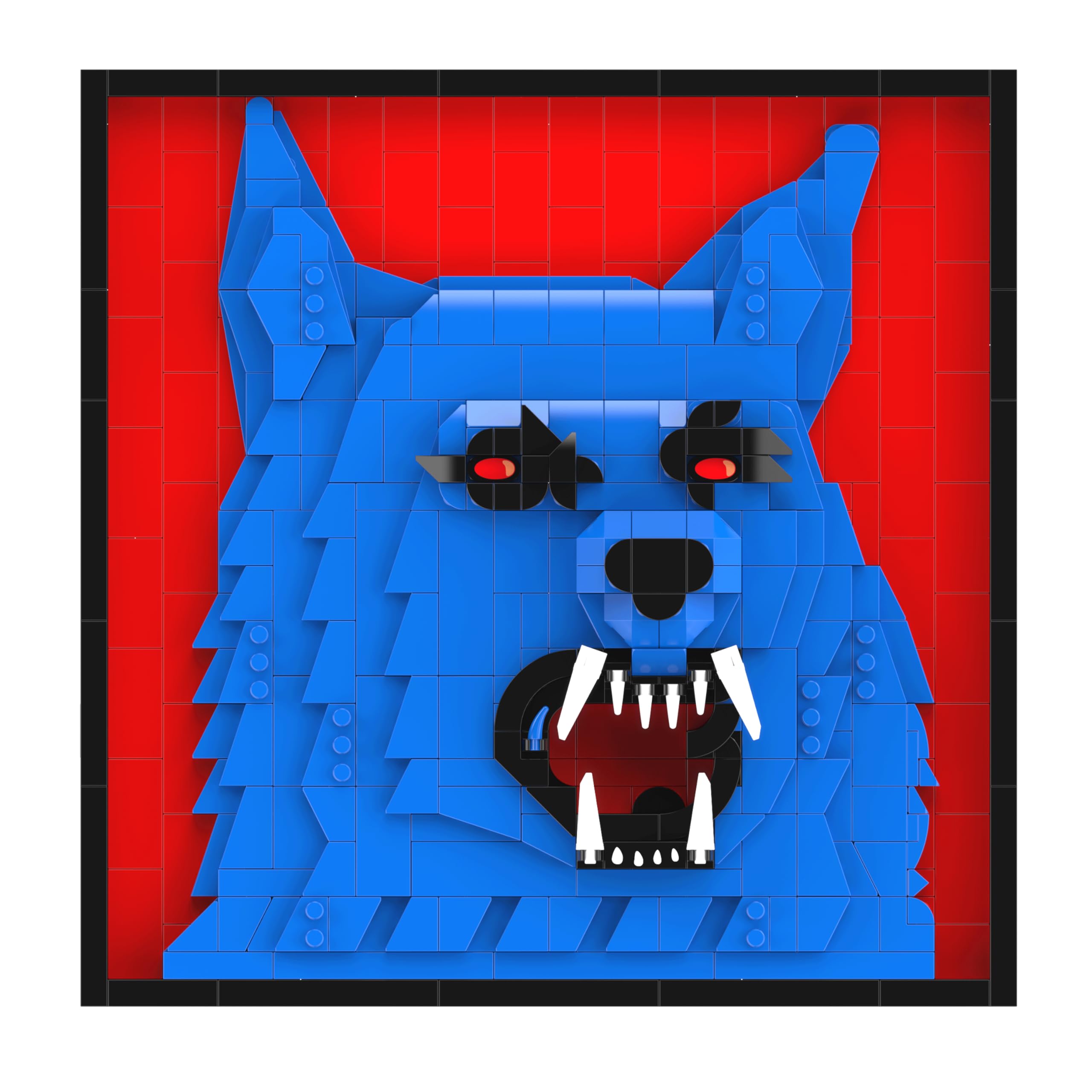 BlueBrixx Pro 108501 – Die DREI ???: 3D Bild: Der Karpatenhund aus Klemmbausteinen mit 712 Bauelementen