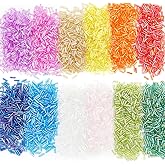 PH PandaHall 3600pcs 12 Colors Bugle Beads, 6x2mm Glass Tube Beads AB Color Round Bugle Seed Beads Transparent Small Craft Beads for DIY Bracelet Jewelry Crafts Making Beading Sewing