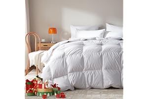 WENERSI Goose Feather Down Comforter Queen Size,100% Organic Cotton Duvet Insert,All-Season Luxury Duvet Insert with Baffle Box Design, 750+Fill Power Hotel Collection Bedding Comforter