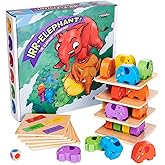 Irr-Elephant! The Elephant Stacking Tower Game | Children's Tabletop Board Game for Kids and Toddlers | Wooden Block Dexterit