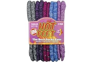 HOT FEET Toddler Crew Warm Thermal 5/6 Pack Socks Soft Thick Brushing