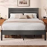 Fluest Queen Bed Frame with Headboard and Footboard, Metal Platform Bed with Under Bed Storage, All-Metal Support, No Box Spring Needed, Easy Assembly, Vintage Grey