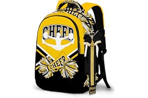 PAXIAROY Cheerleader Backpack with Cheer Pin Strap, Backpack For Cheerleading, Cheerleader Gifts for Team Women (Black Gold)
